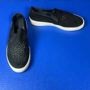 Vionic Black Leather Patterned Sneakers Shoes 7